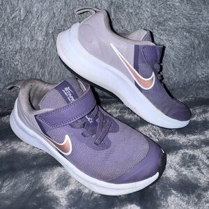 Nike Kids Lavender and White Velcro Sneakers